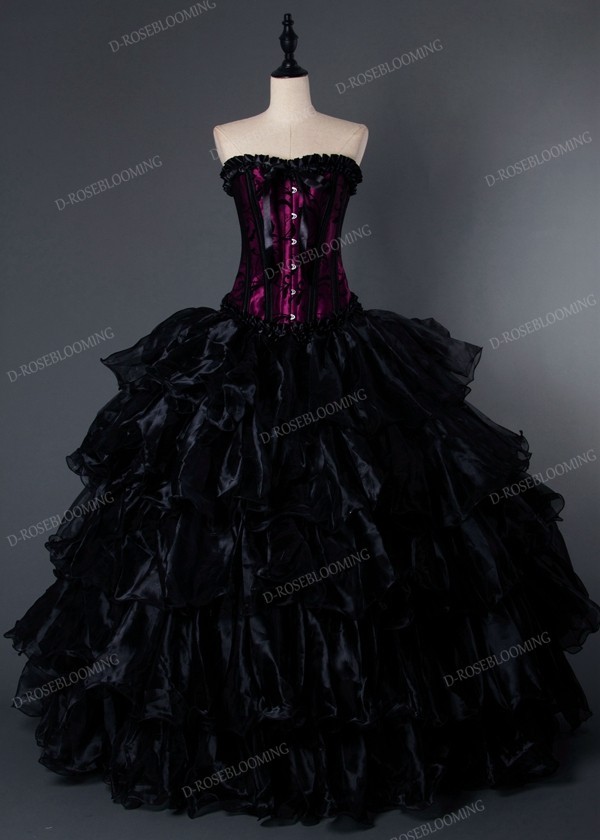 purple and black gothic dress