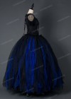 Black Blue Gothic Long Prom Dress D1002