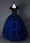 Black Blue Gothic Long Prom Dress D1003