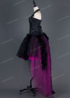 Black Fuchsia Corset Gothic High-Low Dress D1004