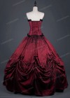 Red Black Gothic Long Prom Dress D1008