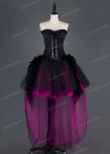 Black Fuchsia Gothic High-low Prom Dress D1010