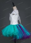 White Turquoise Short Gothic Party Ball Gown Dress D1011