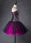 Fuchsia Short Gothic Ball Gown Prom Dress D1013