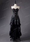 Steampunk Style Black Gothic Long Party Dress D1014