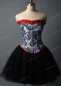 Black White Short Gothic Prom Dress D1015