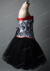 Black White Short Gothic Prom Dress D1015