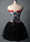 Black White Short Gothic Prom Dress D1015