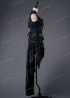 Black Gothic Steampunk High-low Party Dress D1017