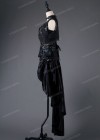 Black Gothic Steampunk High-low Party Dress D1017