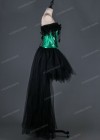 Green Black Gothic High-low Prom Dress D1021