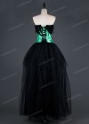 Green Black Gothic High-low Prom Dress D1021
