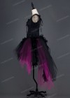 Black Fuchsia Gothic Short Prom Dress D1022