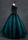 Black Teal Green Gothic Ball Gown Prom Dress D1024