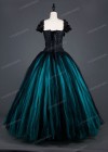 Black Teal Green Gothic Ball Gown Prom Dress D1024