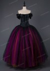 Black Multicolor Gothic Ball Gown Prom Dress D1026