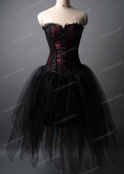 Black Short Gothic Prom Party Dress D1028
