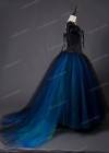 Black Blue Gothic Long Prom Dress D1029