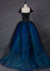 Black Blue Gothic Long Prom Dress D1029