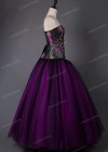 Fuchsia Long Gothic Ball Gown Prom Dress D1030