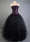 Purple Black Gothic Long Prom Dress D1031