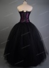 Purple Black Gothic Long Prom Dress D1031