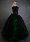 Black Green Gothic Long Prom Dress D1032