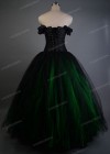 Black Green Gothic Long Prom Dress D1032