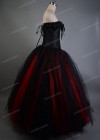 Black Red Long Gothic Prom Dress D1033