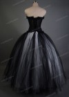 White Black Long Gothic Prom Dress D1034