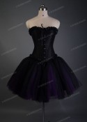 Black Purple Short Gothic Party Dress D1035