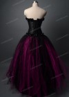 Black Fuchsia Gothic Long Prom Dress D1036