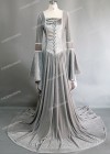 Light Gray Velvet Celtic Medieval Dress D2006