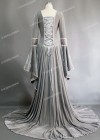 Light Gray Velvet Celtic Medieval Dress D2006