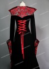 Black Red Hooded Medieval Gown D2010