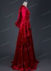 Red Velvet Hooded Medieval Gown D2012