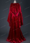 Red Velvet Hooded Medieval Gown D2012