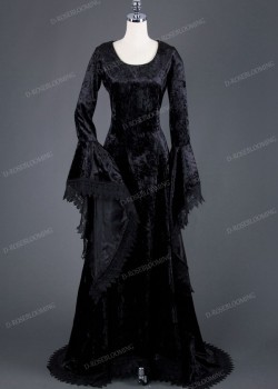 Black Velvet Medieval Gown D2013