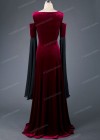 Wine Red Black Off-The-Shoulder Medieval Dress D2015