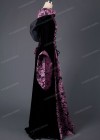 Black Fuchsia Velvet Hooded Medieval Gown D2016