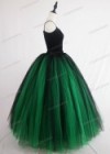 Green Black Gothic Tulle Long Skirt D1S006