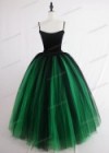 Green Black Gothic Tulle Long Skirt D1S006