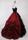 Red Black Gothic Satin Skirt D1S010