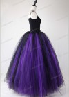 Purple Black Gothic Tulle Long Skirt D1S001