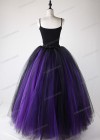 Purple Black Gothic Tulle Long Skirt D1S001