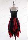 Black Red  Gothic Chiffon Knee Length Skirt D1S002