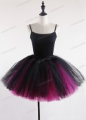 Black Fuchsia Gothic Tulle Short Skirt D1S004