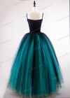 Black Teal Green Gothic Tulle Skirt D1S005