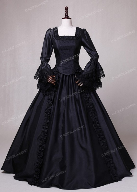 Black Ball Gown Theatrical Victorian Gown D3003