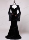 Black Velvet Mermaid Victorian Dress D3004